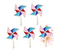 LALADEFIEE 5 pièces Broche Fantaisie Alliage Badge Épingle Col Créatif Pin Cartoon Moulin à Vent Coloré Accessoire Unisexe pour Vêtements Femme Homme