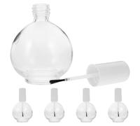 LALADEFIEE 5 pièces Lot de Flacons Rechargeables Verre pour à Ongles avec Pinceau Bouteille Vide Transparente Légère Rangement Pratique pour Gel Polish Voyage et Usage Professionnel