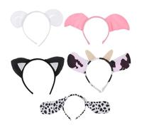 LALADEFIEE 5 pièces Serre-tête Animaux Peluche pour Garçon Fille Accessoires Cheveux Créatifs pour Fêtes et Déguisements Bandeaux Confortables et Attrayants