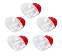 LALADEFIEE 5 Tubes de Gloss à Lèvres de Cœur en Plastique Réutilisables et Faciles à Remplir, Lot de 5 Set de Set pour Maquillage Voyage et Usage la Maison