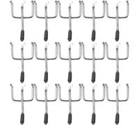 LALADEFIEE 50 Crochets en Fer pour Panneau Perforé Argenté, Capacité de Charge et Résistance la Déformation, Adaptés pour Garage et Magasin Espacement de Trous 2,5 Cm