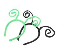 LALADEFIEE 6 Pièces Bandeaux Antennes Insectes Noir et Vert Serre-tête Léger et Confortable pour Costume Cosplay et Alien Accessoires Déguisement Fête Halloween