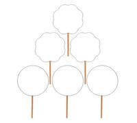 LALADEFIEE 6 Pièces Cerceau D'éventail Oriental, Cadre de Ventilateur Ancien en Fer et Bois, Kit de Fabrication D'éventails Chinois, pour Projets DIY, Débutants