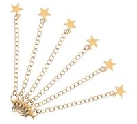 LALADEFIEE 6 pièces Chaînes Rallonge Inoxydables avec Fermoirs à Ressort Dorés Étoiles Ajustables pour Bracelets et Colliers Accessoires Fabrication Bijoux