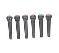 LALADEFIEE 6 pièces Chevilles Guitare Acoustique Broches de Fixation Solides Noires pour Cordes Mécaniques Faciles à Installer Accessoires Durables pour Instrument à Cordes