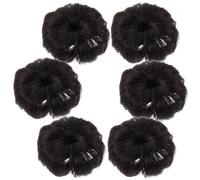 LALADEFIEE 6 pièces Chignon Donut Garçon Fille avec Pince Alligator Postiche Bouclé Noir Marron pour Filles Accessoires Cheveux Léger et Confortable pour École Danse et Occasions Spéciales
