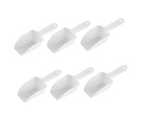 LALADEFIEE 6 pièces Cuillères à Glace Plastique Blanc Ustensiles Polyvalents Anti Cuisine Bar Farine Riz et Glace Pelles à Fond Plat Pratiques et Durables