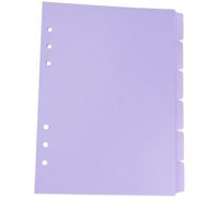 LALADEFIEE 6 Pièces Intercalaires Perforés pour Classeur A7 en Pp Violet Clair Onglets Écrits, Séparateurs Esthétiques 6 Trous pour Usage Quotidien au Bureau ou Maison