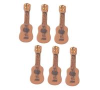 LALADEFIEE 6 pièces Mini Guitare Miniature pour Décoration Maison de Poupée Accessoires DIY Instrument Créatif Léger et Stylé pour Photo et Ornement