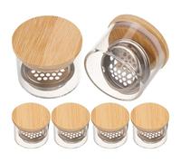 LALADEFIEE 6 pièces Verres Épais pour Manucure avec Filtre Acier Inoxydable Support Liquide Acrylique pour Pinceaux et Brosses Récipient de Nettoyage Multifonction pour Outils Nail Art