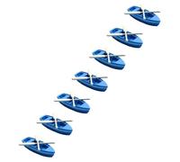 LALADEFIEE 7 Ensemble Lot de Mini Bateaux Décoratifs avec Rames Kit Miniature pour Scène de Plage DIY Accessoires Ornements Micro Paysage Océan Décoration Barque Bleue pour Maison et Jardin