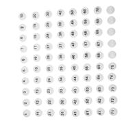 LALADEFIEE 75 pièces Boules de Loterie Numérotées Blanches Plastique pour Jeux de Fête Tirages Au Sort et Accessoires de Jeux Portables