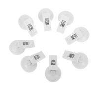 LALADEFIEE 8 Pièces Lot de 8 Ventouses Pinces Blanches 5 X 3,2 X 3,2 Cm Porte-tickets de Stationnement pour Pare-brise, Clip de Rangement pour Cartes et Billets, Fixation Multifonction pour