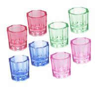LALADEFIEE 8 pièces Manicure Mixing Cups Verre Transparent avec Base Épaisse pour Nail Salon et Nail Art Couleur Aléatoire Couleur Aléatoire