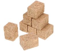 LALADEFIEE 8 Pièces Mini Meules de Foin Artificielles Carrées 2x2x3 Cm en Paille Simulée, Ornement Miniature Décoratif pour Maison de Poupée, Accessoire Photo pour Scènes Miniatures