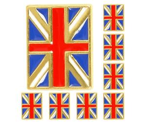 LALADEFIEE 8pcs Broches Drapeau Union Jack en Alliage de Zinc, Insignes à Épingle Résistants la Décoloration Port Confortable, Souvenir de Voyage et Usage Quotidien