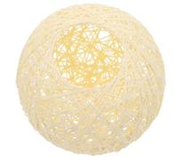 LALADEFIEE Abat-Jour Boule en Rotin et Papier Beige 15 CM pour Lampe de Plafond, Décoration Salon et Bureau, Protection de Lampe Pratique et Design Créatif