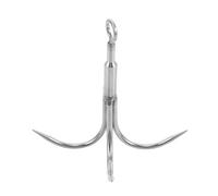 LALADEFIEE Ancre à Grappin 4 Branches en Acier Inoxydable Compact, Crochet D’ancrage pour Yacht et Randonnée Extérieure, Accessoire Marine Résistant
