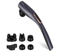 LALADEFIEE Appareil De Massage Portable Dauphin 1 Charge 10 Niveaux 12 Modes Masseur Chauffant Corps Cou Dos Gris Étoilé Usage Polyvalent