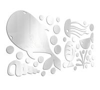 LALADEFIEE Autocollant 1 Set Poisson en Acrylique Argenté Miroir Mural