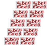 LALADEFIEE Autocollants pour Lèvres Imperméables 10 Pcs Tatouages Temporaires Effet Naturels en Matériau Doux Stickers Décoratifs pour Festivals Cosplay et Fêtes