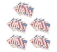 LALADEFIEE Autocollants Visage Drapeau Américain 25 Pièces Imperméables, Tatouages Temporaires Décoratifs pour Fête de L'indépendance, Autocollants Corps pour Match Sportif et Décoration