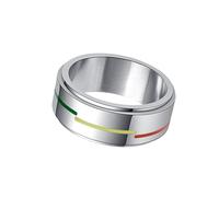 LALADEFIEE Bague Rotative en Métal Argenté Drapeau Arc-en-ciel pour Lesbiennes et Gays, Étanche et Chic, pour Porter en Soirée