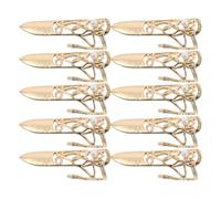 LALADEFIEE Bagues Griffes pour Ongles en Alliage de Zinc, Lot de 10 Pièces Dorées Ajustables, Extensions Longues Style Antique pour Cosplay et Artisanat Manuel