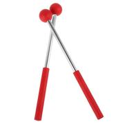 LALADEFIEE Baguettes de Marimba en Métal Rouge, 1 Paire de Maillets de Percussion Universels pour Tambour Langue et Xylophone, Accessoires de Batterie Ergonomiques pour Instruments de
