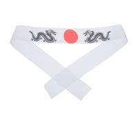 LALADEFIEE Bandeau de Style Japonerie en Polyester Blanc, Bandeau de Karaté Respirant et Agréable Toucher, Accessoire Créatif pour Sport et Costume Samouraï