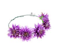LALADEFIEE Bandeau Lumineux LED à Fleurs Accessoire de Coiffure Décoratif Éclairage Bicolore Violet et Blanc Chaud Taille Unique pour Fête Hawaïenne Carnaval et Festival Bandeau