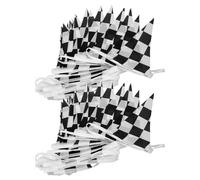 LALADEFIEE Bannière de Fête 2pcs Drapeaux Triangulaires Noirs en Polyester 10m pour Décoration Anniversaire et Événements de Course Effet Visuel Remarquable