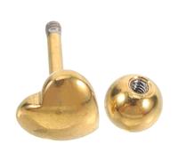LALADEFIEE Barre de Piercing Langue en Acier Inoxydable Or, Forme Cœur, Bijou Corporel Stylé et Sûr Usage Quotidien et Fêtes