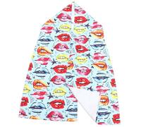 LALADEFIEE Bavoir Adulte Réutilisable et Lavable en Tissu Léger, Modèle Foulard Style Écharpe, Taille Unique, Couleur Pop Art A03, Protection Anti-taches pour Repas à Domicile, Personnes