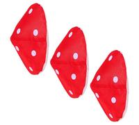 LALADEFIEE Bérets Champignons à Pois Rouges Lot de 3 en Tissu Léger Diamètre 18 CM pour Cosplay, Festivals, Événements et Fêtes Halloween, Béret Garçon et Filles et Adultes