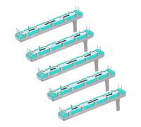 LALADEFIEE Bloc de Potentiomètres Coulissants à Double Canal B10k 75 Mm, Lot de 5 Pièces, Potentiomètre Linéaire à Glissière pour Prototypage Électronique, Compatible Avr, pour Ampli Casque