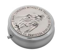 LALADEFIEE Boîte à Bijoux Ronde en Alliage de Zinc Blanc pour Garçon et Filles, Rangement Polyvalent et Portable pour Chapelets et Petits Bibelots, pour Voyage ou École