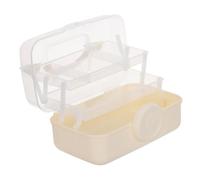 LALADEFIEE Boîte de Rangement avec Remède à 3 Niveaux pour Poignée | Plastique Blanc, Compartiments Réglables et Inserts de Séparation, Couvercle Sécurisé, pour Bandages et Pilules