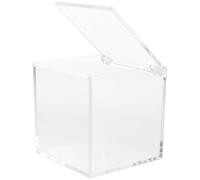 LALADEFIEE Boîte de Rangement Carrée en Acrylique Couvercle, Empilable et Facile à Manipuler, Vitrine Moderne pour Figurines et Décorations DIY