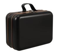 LALADEFIEE Boîte de Rangement en Métal Noire 185x136x85 Mm Poignée Portable, Valise Mini Vintage pour Jouets et Maquillage, Organisateur Compact pour Accessoires Électroniques et