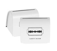 LALADEFIEE Boîte de Recyclage de Métaux en Étain 2 Pcs pour Lames de Rasoir, Légère et Polyvalente, Design Simple, pour Barbershop et Usage Domestique