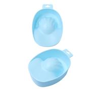 LALADEFIEE Bol de Trempage Rectangulaire Bleu Soin des Ongles et Cuticules en Plastique Adapté pour Cinq Ongles la Fois pour Manucure Professionnelle