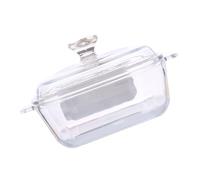LALADEFIEE Bol en Verre Trempé Compatible Four et -ondes Blanc Poignée Symétrique 0,8l Résistant Chaleur avec Couvercle Résistant Chaleur Compatible Four et -ondes Cuisine Maison