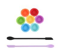 LALADEFIEE Bol Réutilisable Base Antidérapante en Silicone Cuillère 7 Pièces Forme Peu Profonde à Large Bord pour Reptiles pour Petits Lézards et Geckos