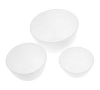 LALADEFIEE Bols Mélangeurs en Silicone Rigide Blanc, 3 Tailles, pour Masques Visage et Huiles Capillaires Maison, Usage Domestique et Cosmétique