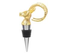 LALADEFIEE Bouchon de Bouteille Décoratif Tête Antilope Doré Bouchon Délicat Réutilisable pour Vin Accessoire Élégant et Cadeau pour Amateurs de Vin