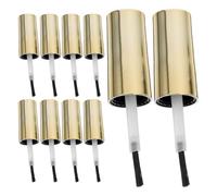 LALADEFIEE Bouchons de Flacons de Vernis à Accessoires Nail Art Lot de 10 avec Brosse en Fibre Artificielle Or pour Salons de et Boutiques D'