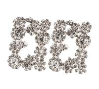 LALADEFIEE Boucles à Chaussures en Cristaux pour Femmes Clips Décoratifs Métalliques Argentés Accessoires de Mariage Élégants 1 Paire Ornements Amovibles pour Talons Hauts et Ballerines