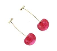 LALADEFIEE Boucles D’Oreilles Cerises Pendantes pour Adolescentes 1 Paire Breloques Cerise Rouges Clous D’Oreilles Légers en Alliage Bijoux Mode pour Filles Présent Anniversaire et Fête