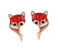LALADEFIEE Boucles D’oreilles Renard en Cristal pour Femmes et Adolescentes, Rose Doré, Petites Clous D’oreilles Animales Élégantes, Bijoux Mode Décontractée et Quotidienne, Légères et Confortables,